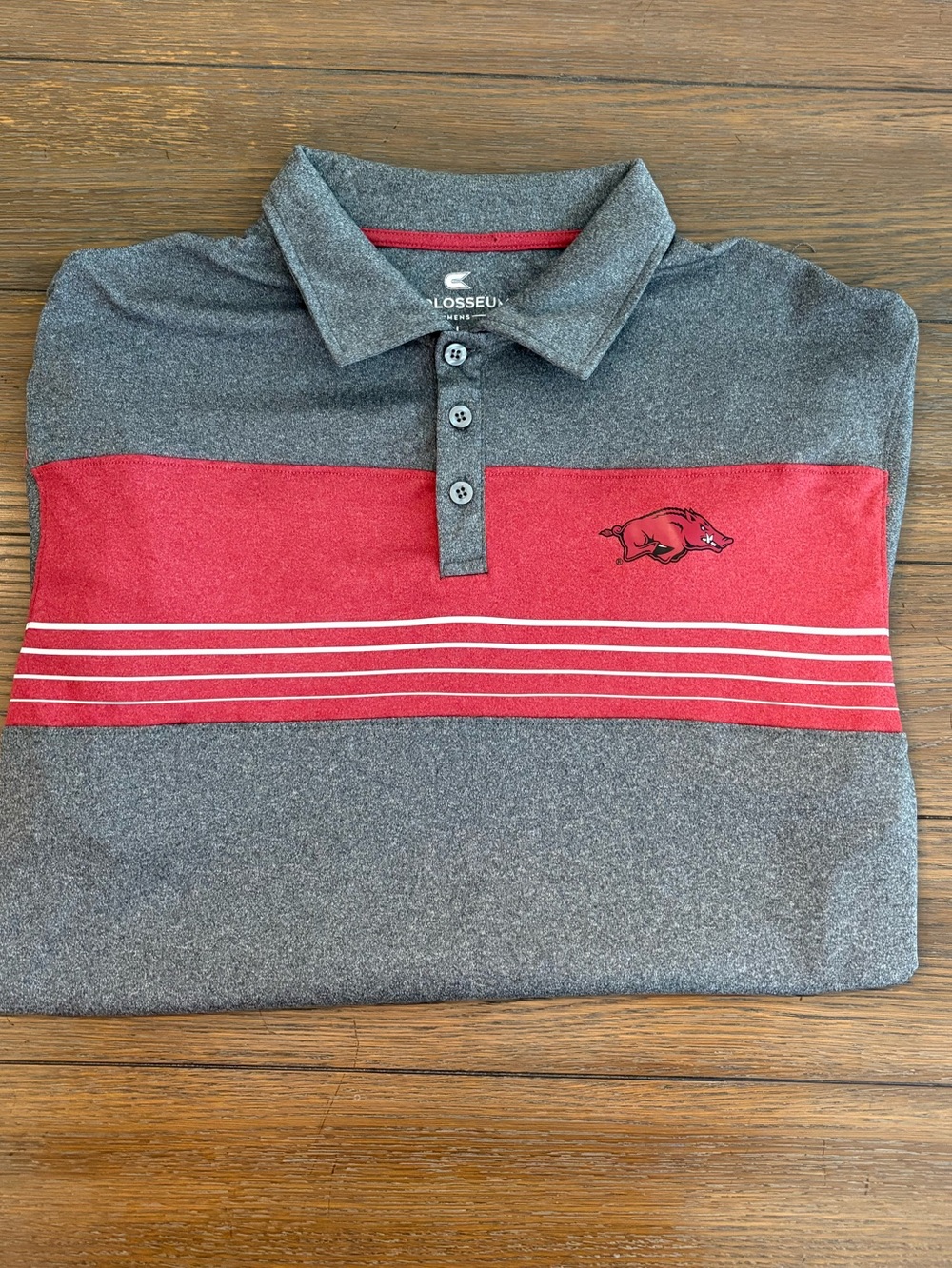 Colosseum Arkansas Razorback Polo (Red Is A Maroon) Size L Like New